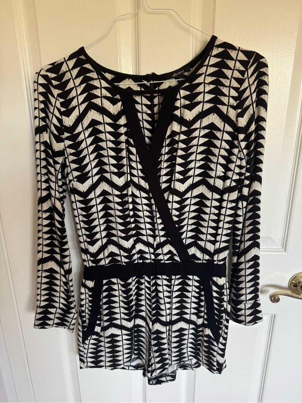 Ella Moss size small romper, black & cream.  EUC.